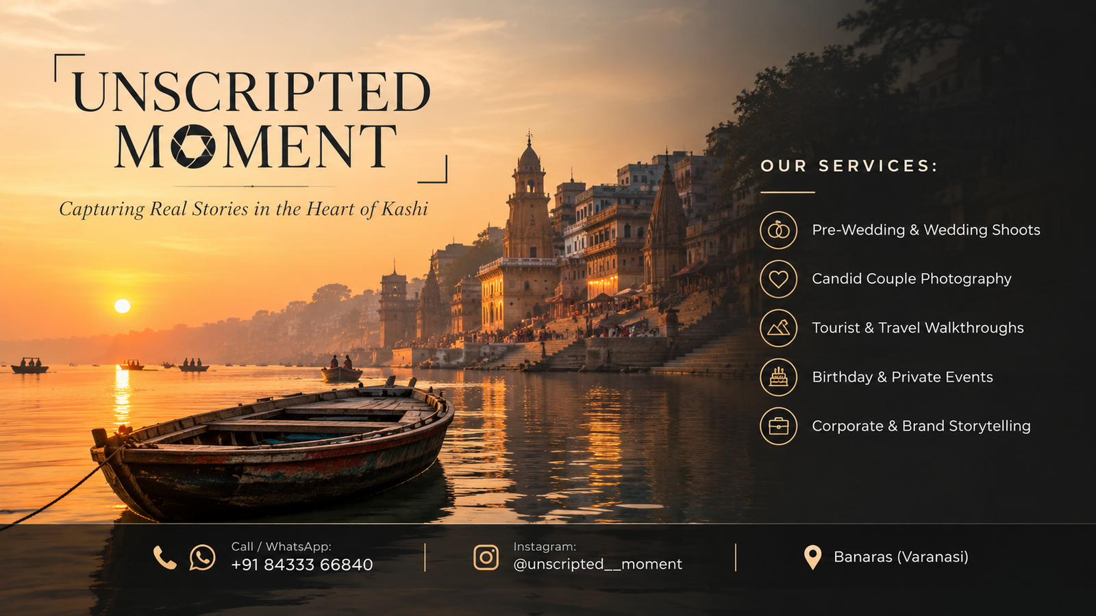 Best Photography in Banaras: Candid Pre-Wedding, Couple & Tourist Shoots by Unscripted Moment