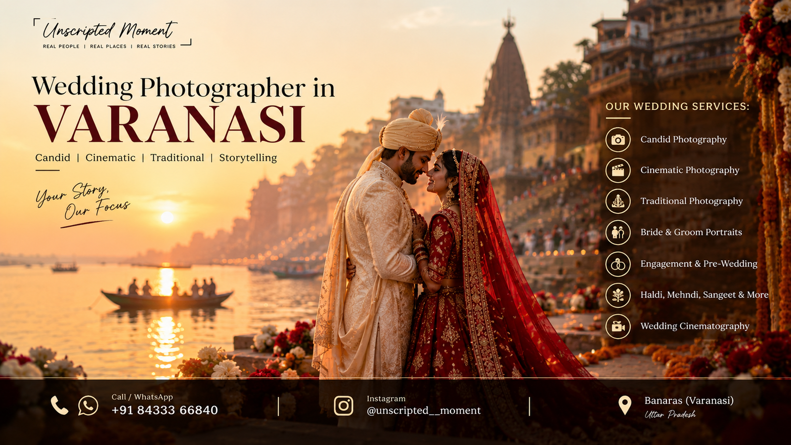 Wedding Photographer in Varanasi | Candid & Cinematic Wedding Photography – Unscripted Moment