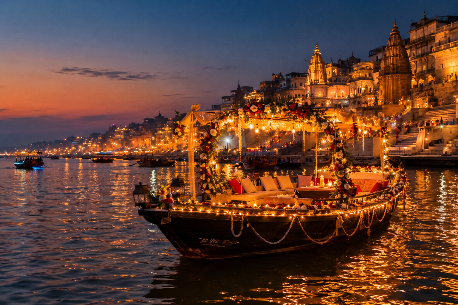 LED Lights Boat Ride in Varanasi: Birthday, Anniversary & Celebrations