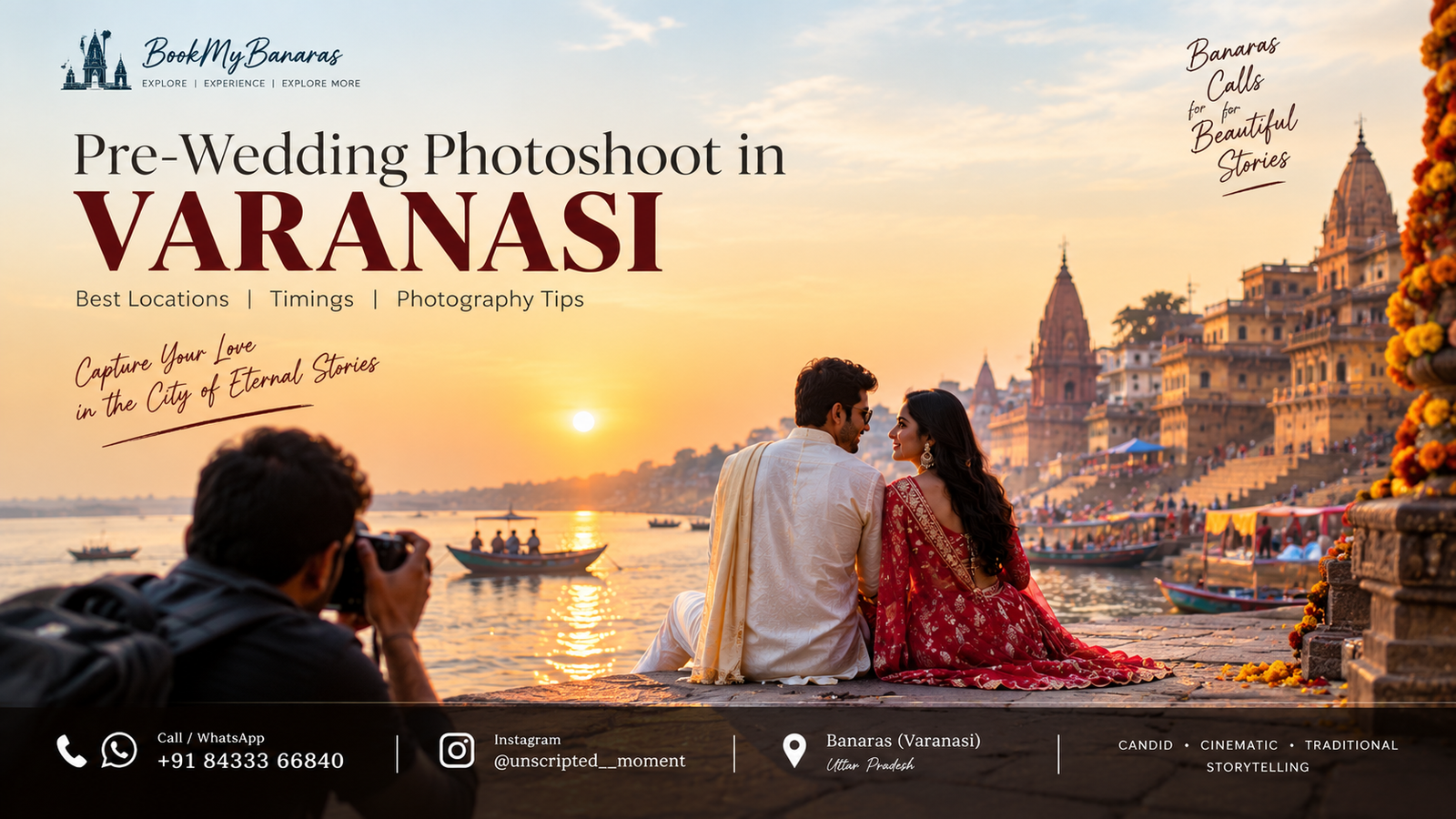 Pre-Wedding Photoshoot in Varanasi: Best Locations, Timings & Photography Tips